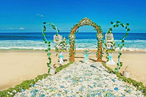 Custom Backdrops Beach Wedding Backdrops Flower Background YY00156-E
