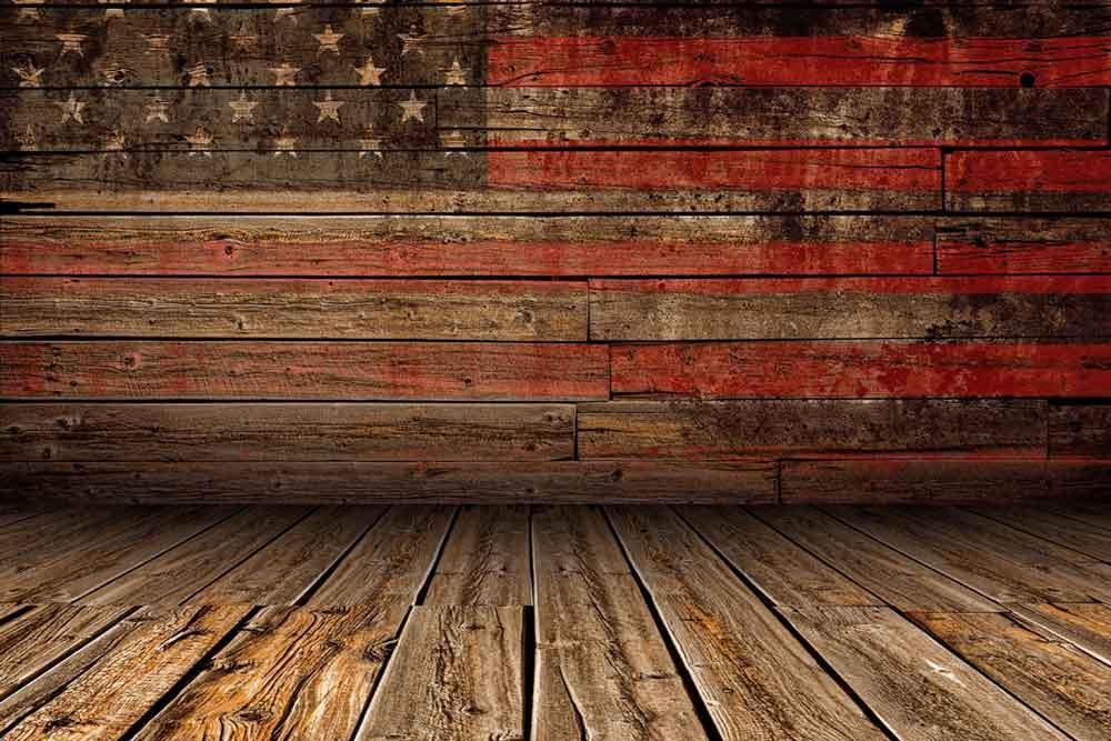 Bunting Wooden American Flag Backdrop for Photo YY00600