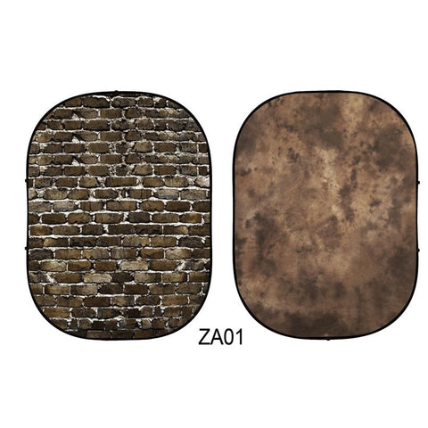 Abstract Texture/Brick Collapsible Double-sided Backdrop  5x6.5ft(1.5x2m) ZA01