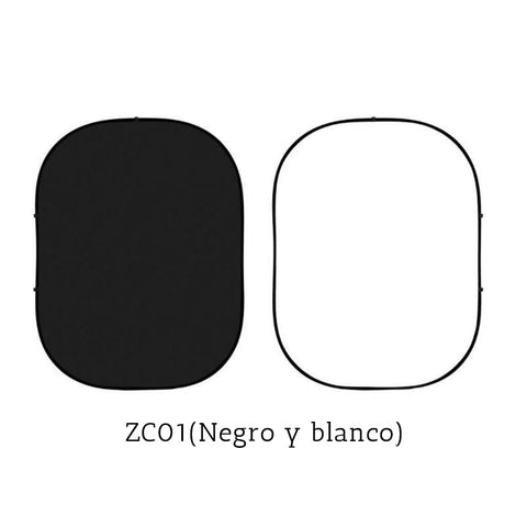 Plegable Doble Cara Blanco y Negro Telón de Fondo de Fotografía 5x6.5ft (1.5x2m) ZC01