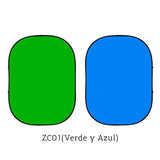 Plegable Doble Cara Verde y Azul Telón de Fondo de Fotografía 5x6.5ft (1.5x2m) ZC02