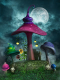 Festival Backdrops Halloween Backdrops Cartoon Background Mushroom Umbrella