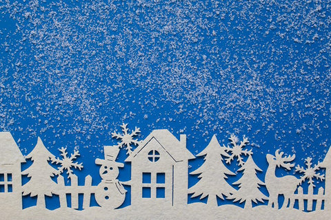 Merry Christmas Snow Children Backdrop DBD-H19151