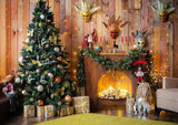 Christmas Decor Room Fireplace Christmas Tree Backdrop  DBD-H19199