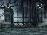 Halloween Backdrops Festival Backdrops Halloween Holiday Pumpkin Lanterns Iron Gate