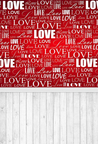 Valentine's Day Love Wood Floor Backdrop for Photography LV-1337