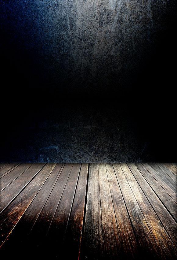 Grunge Wall Texture With Wood Floor Portrait Backdrop LV-1376