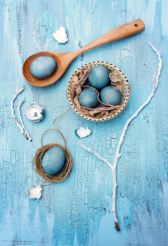 Easter Eggs Blue Wood Eater Decorations  Photography Backdrop LV-1515
