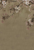 Flower Painting Brown Paper Texture Backdrop for Photo Booth LV-217