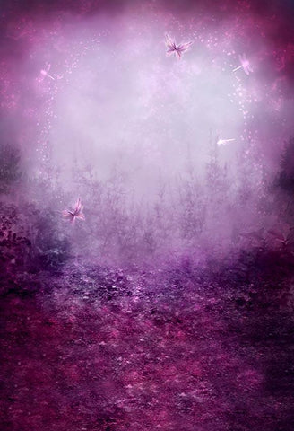 Butterfly Old Master Purple Fantasy Backdrop for Photos LV-277