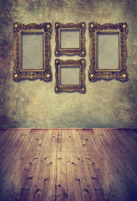 Abstract Rust Wall Photo Frame Wood Floor Backdrop for Photography LV-292