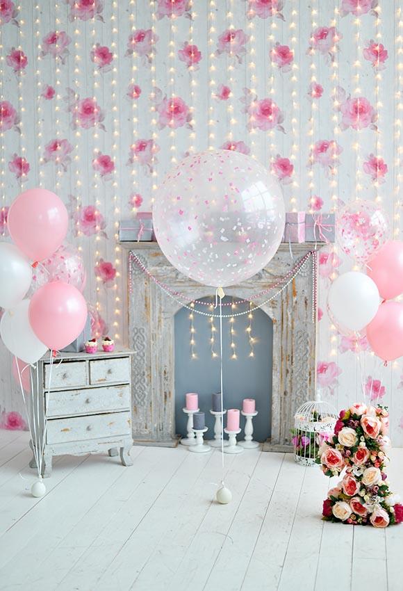1st Birthday Party Backdrop Balloons Baby Photography Backdrops LV-299