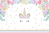 Unicorn Backdrop for Girls Birthday Party Decorations LV-530