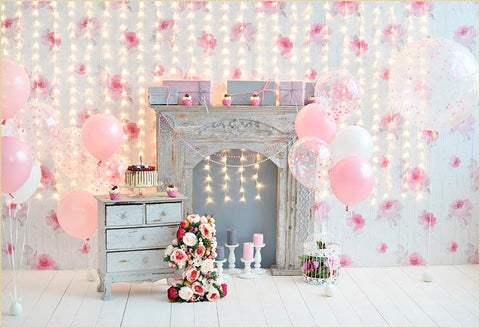 Baby 1st Birthday Backdrop Sweet Balloon Cake Smash Party Decoration LV-534