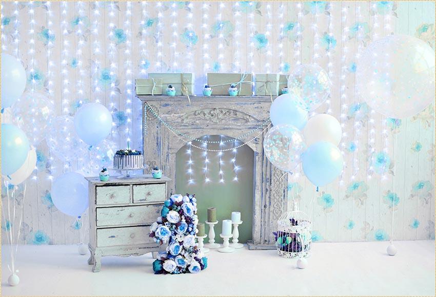 Baby 1st Birthday Backdrop  Balloons Cake Smash Party Decoration LV-535