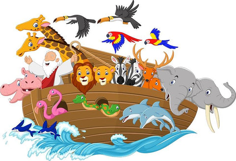Cartoon Noah's Ark  Animals Children Photo Backdrop LV-581