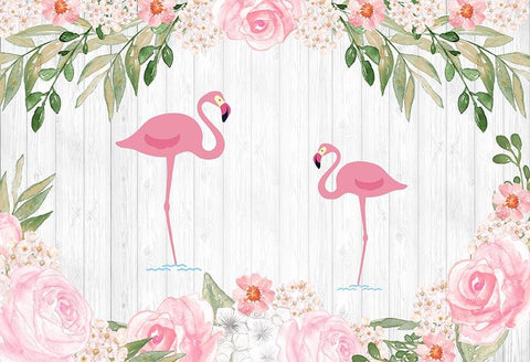 Flamingo Birthday Baby Shower Backdrop for Party Decor LV-611