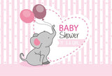 Elephant Baby Shower Girl Backdrop for Party Decorations LV-658