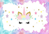 Colorful Unicorn Backdrop for Girl Baby Shower Birthday Party  LV-686