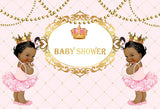 Baby Girl Shower Crown Princess Party Decorations Backdrop LV-691