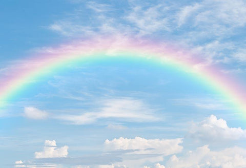 Rainbow Clouds Blue Sky Backdrop for Photography LV-785