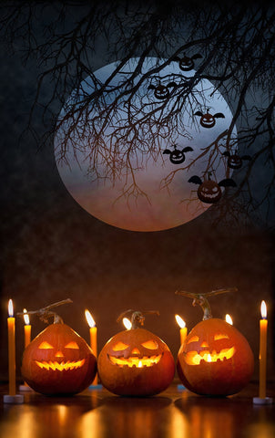 Pumpkin Lanterns and Candles Background Halloween Backdrops IBD-P19112